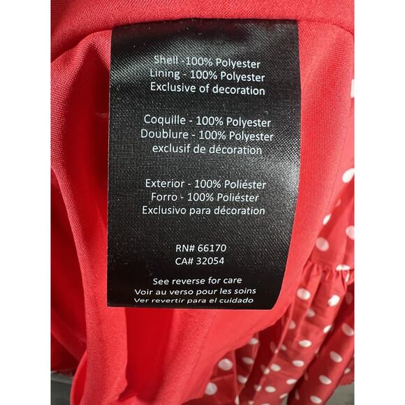 Anthropologie Astu Sally Bow Midi Dress Size Medium Red Polka Dot - Picture 10 of 10